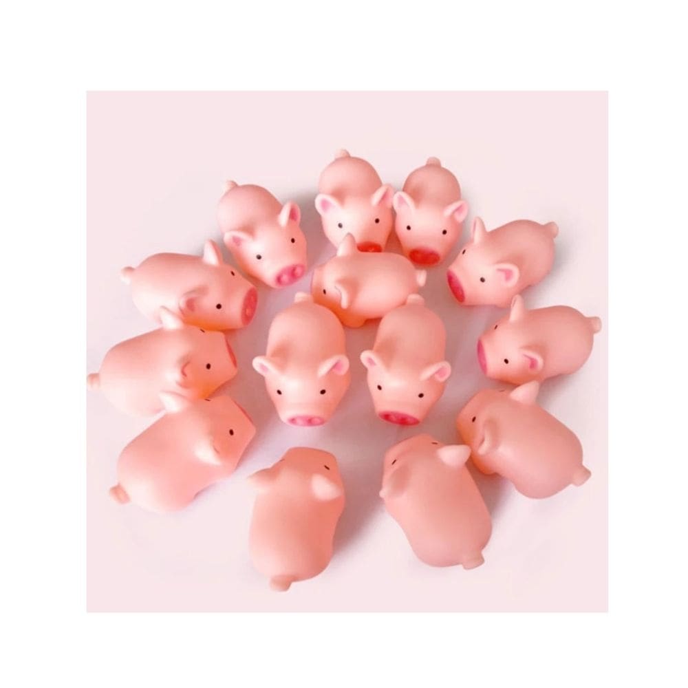 Conjunto de brinquedos 12 Little Pigs Hule Toys Chanchos com som para crianças