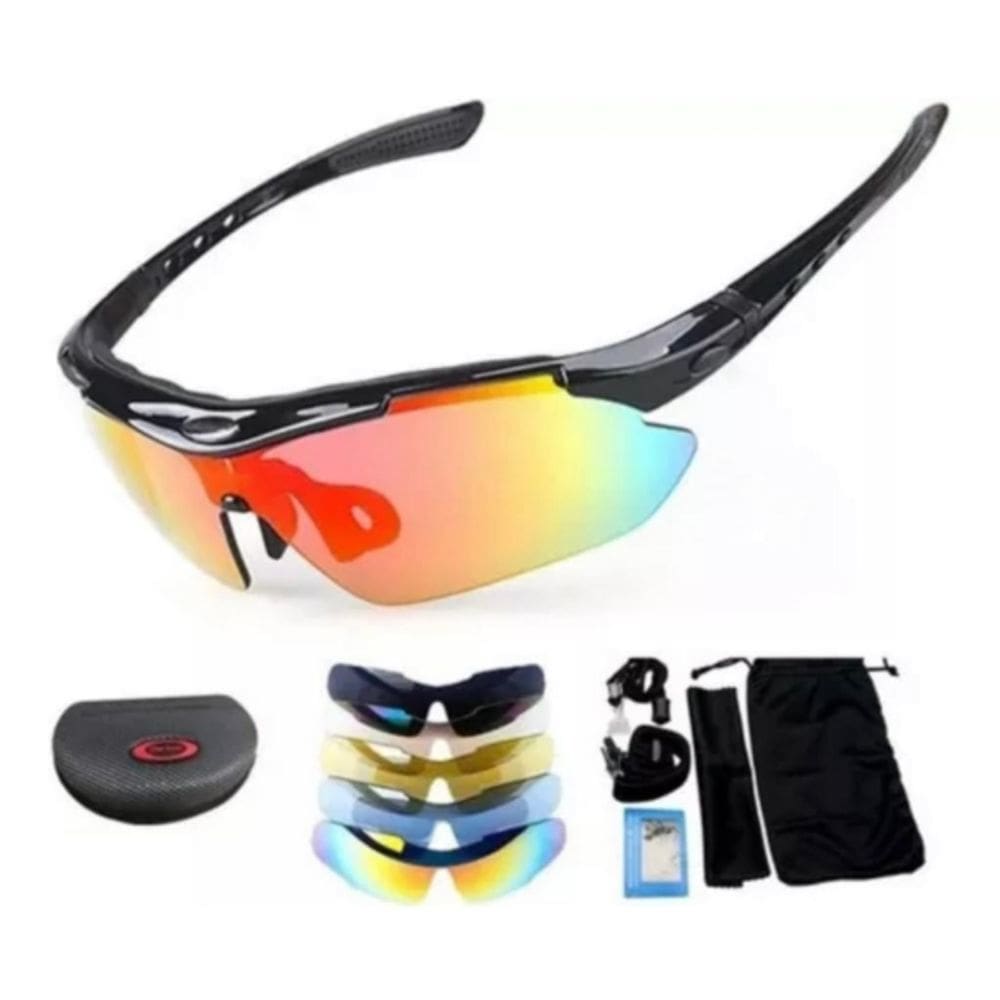 Óculos esportivos de bicicleta de corrida ao ar livre 5 em 1 com 5 lentes