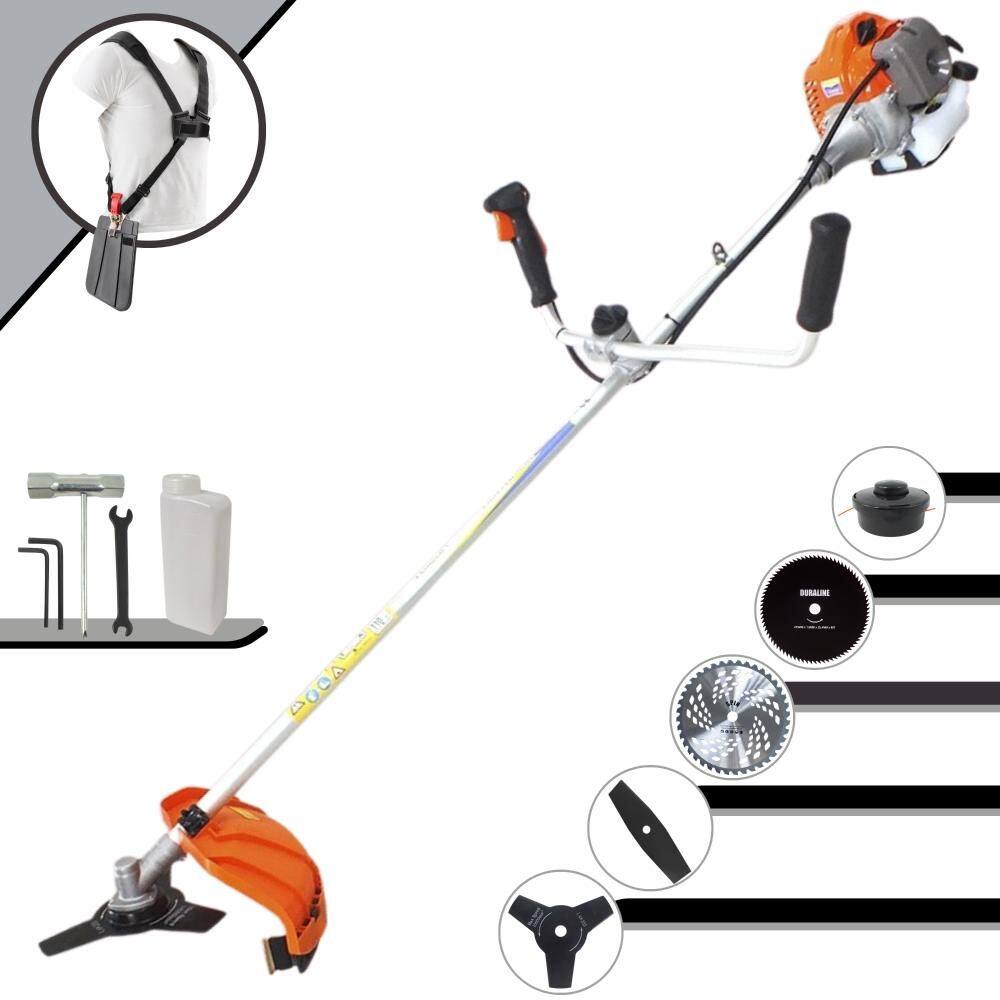 Roçadeira Vulcan VR430-P À Gasolina 43cc 1,7HP de Potência 10.000rpm Com Carretel + Faca 2 Pontas + Faca 3 Pontas + Faca 40 Dentes + Faca 80 Dentes