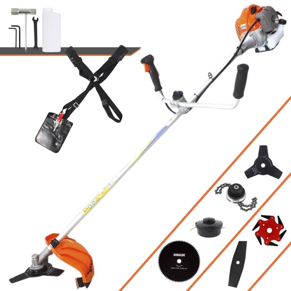 Roçadeira Multifuncional Vulcan VR430P À Gasolina 2T 43cc C/ Carretel Nylon + Faca 2 Pontas + Faca 3 Pontas + Faca 6 Pontas + Faca 80 Dentes + Trimmer