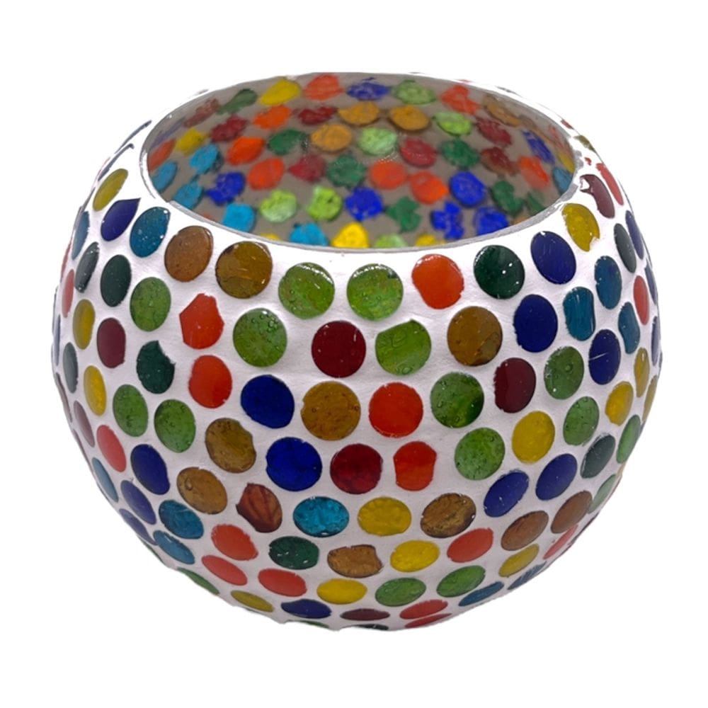 Vidro de design de mosaico de suporte de vela para vela leve ou longa