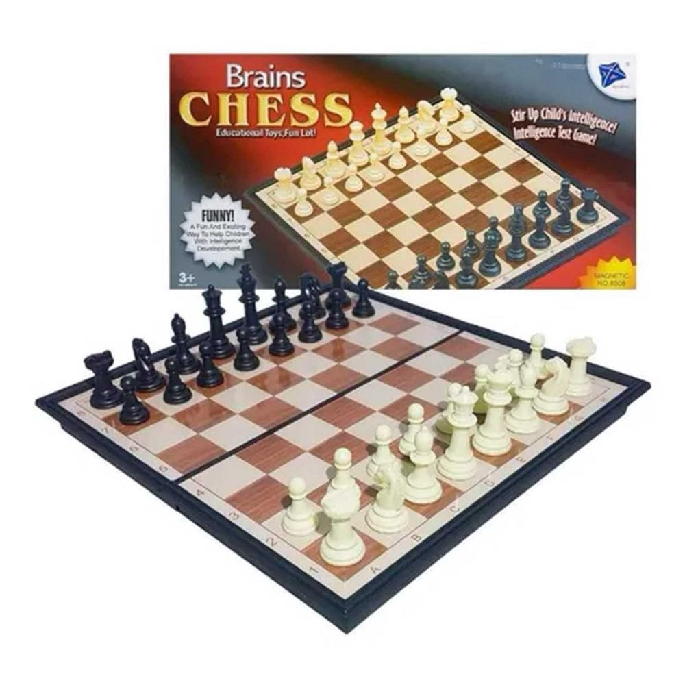 Jogo de mesa de xadrez Tabuleiro de xadrez magnético 25x25cm