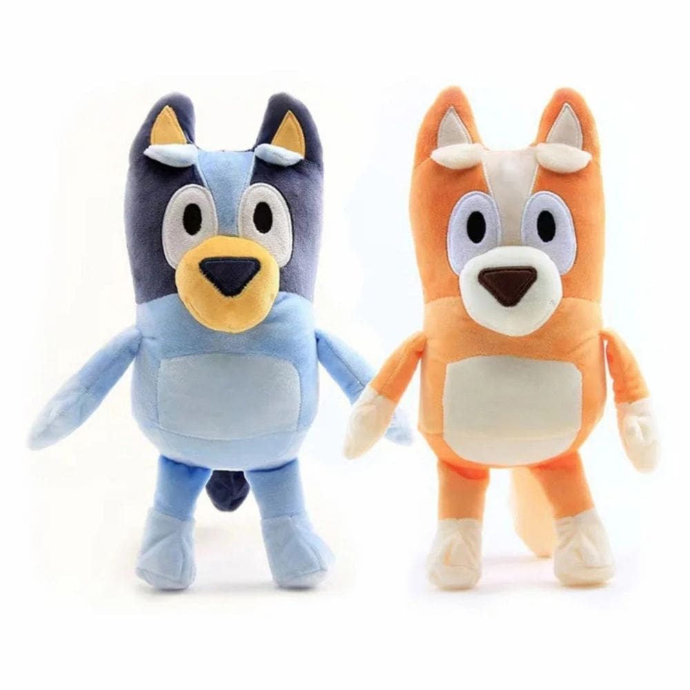 Conjunto de brinquedos de pelúcia Disney Junior Bluey and Bingo 28cm