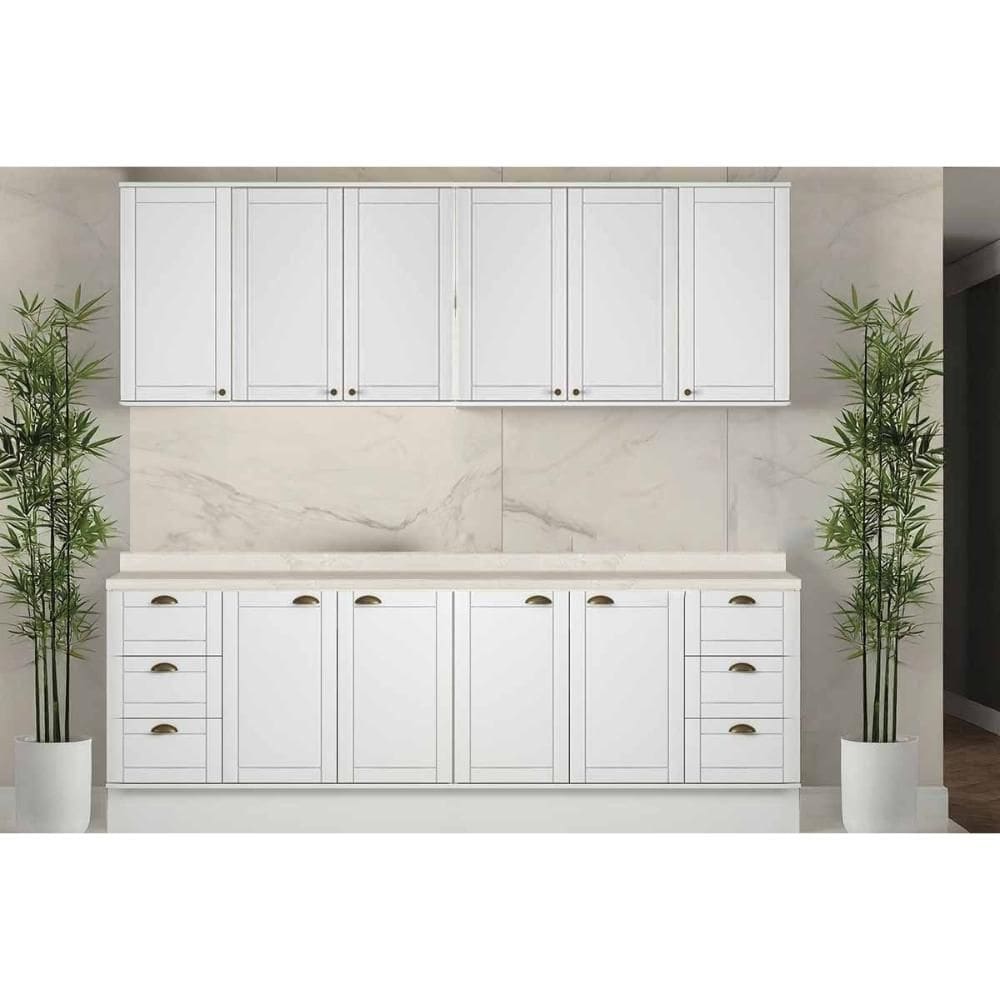 Cozinha Completa Bella 4 Peças (2Aéreos+2Balcões) C4P208 Branco - Carraro