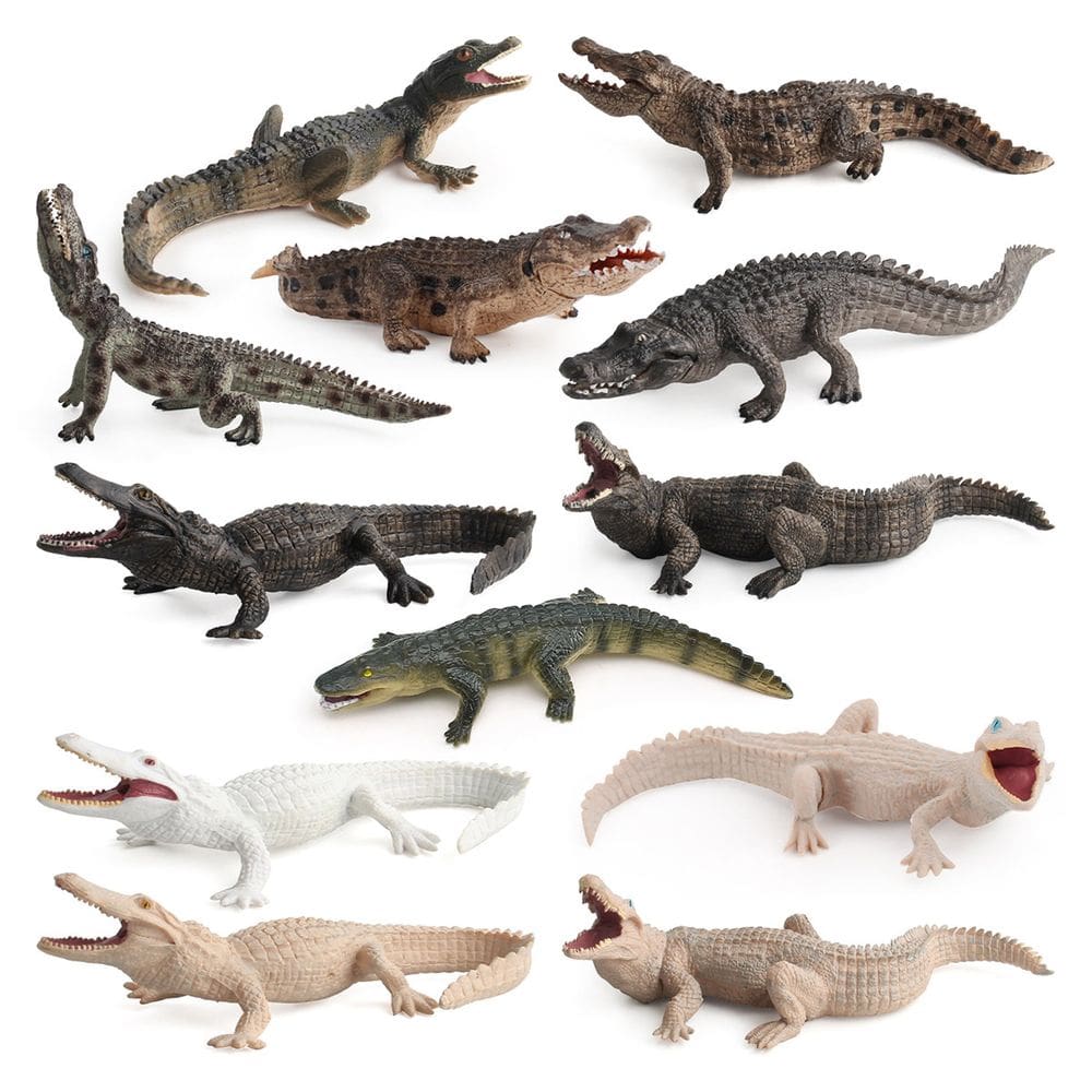 Conjunto de bonecos realista de crocodilo, jacaré, PVC, crianças com mais de 3 anos