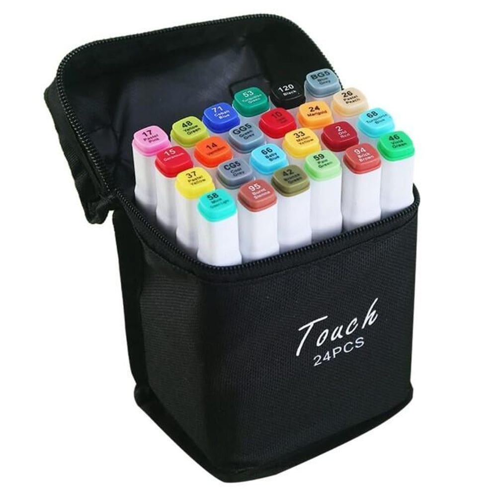 Kit Canetas Marcadores 24 Unidades - Tudo em Caixa