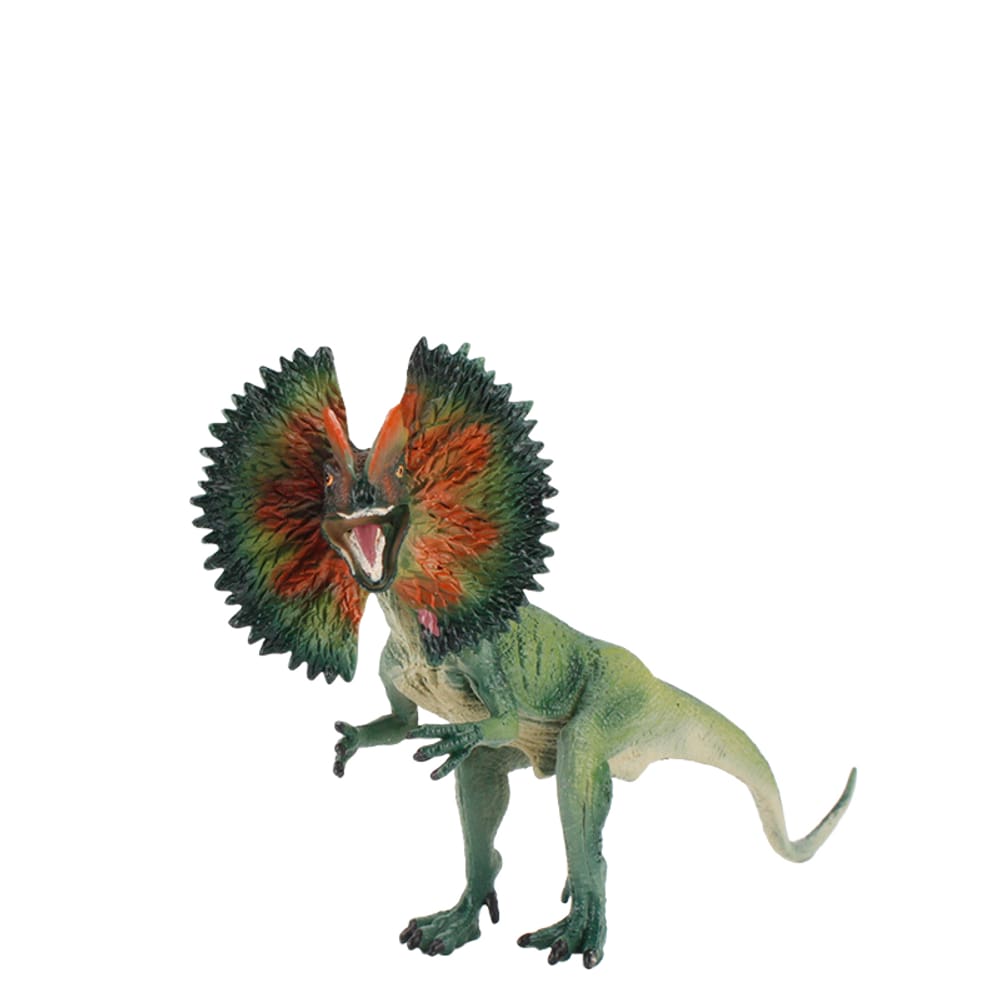 Estatueta de dinossauro com babados, mod realista de lagarto com pescoço em babados
