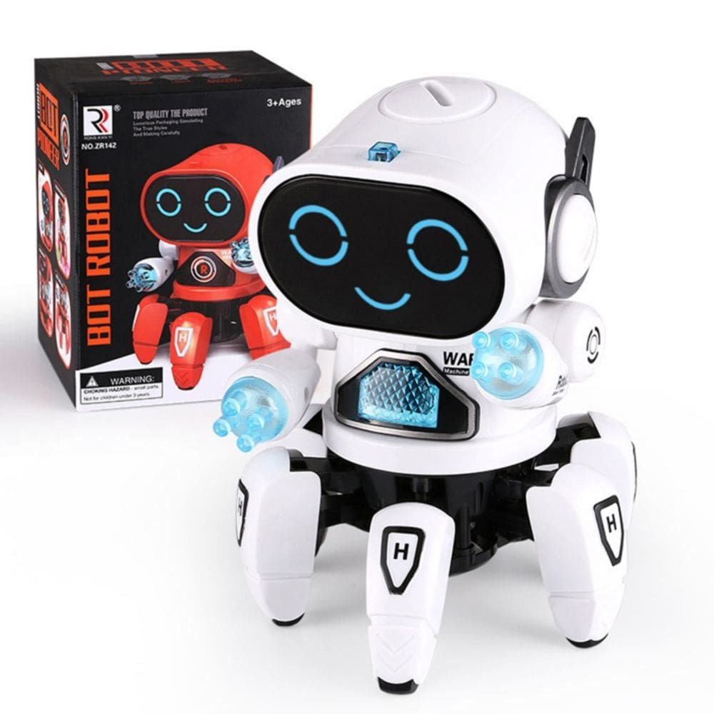 Robot Toy Dancer Spider com luzes LED para crianças - branco