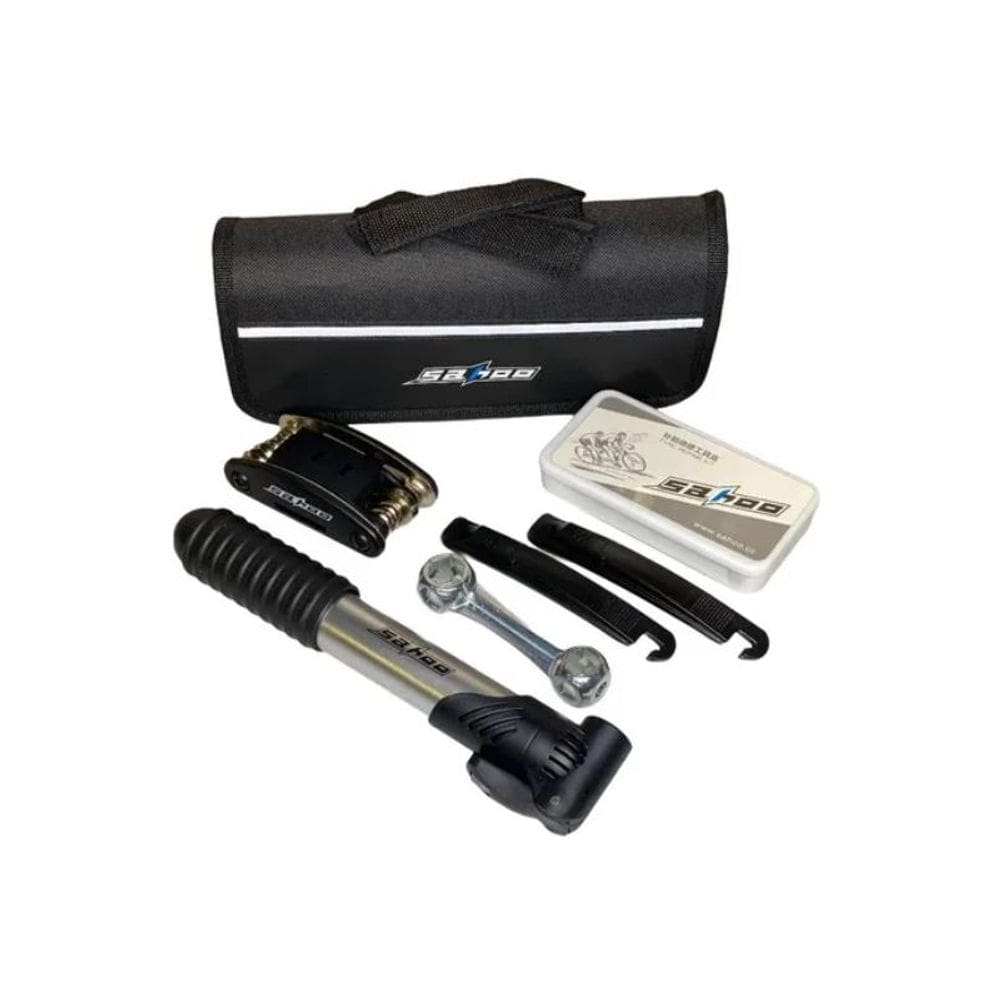Kit de ferramentas para bicicletas multiuso 16 em 1 com bomba e bolsa