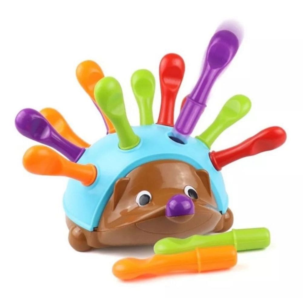 Hedgehog Toy Lace Montessori Fine Moticity com 12 espetos