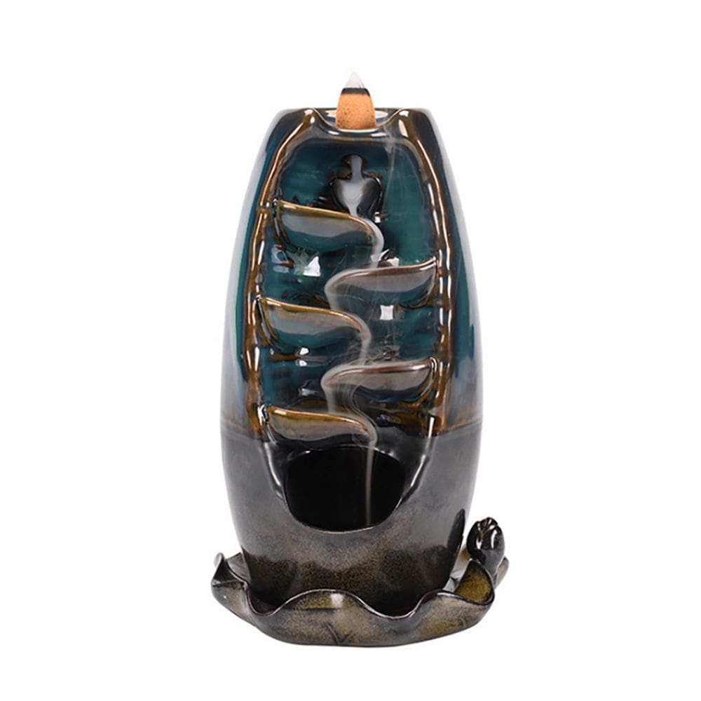 Queimador de incenso tipo cascata multifuncional + 10 cones