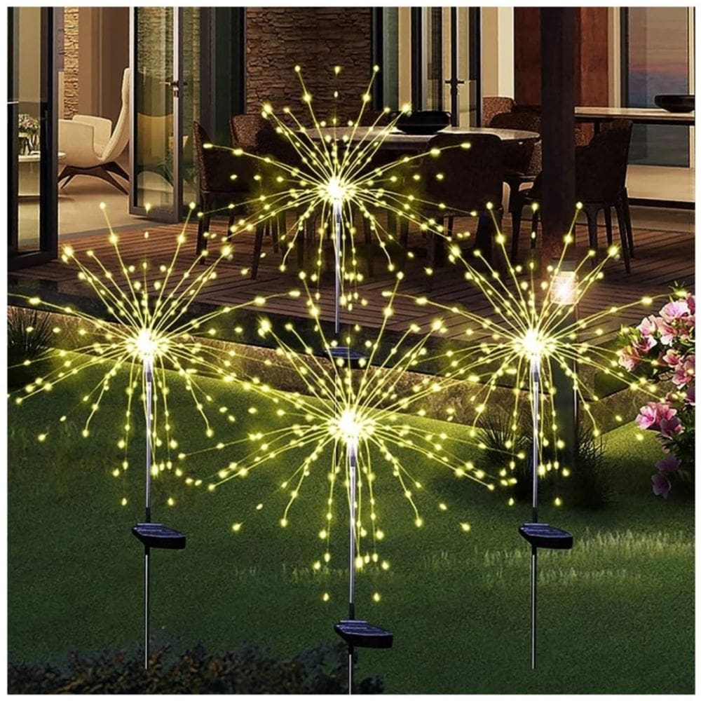 Pacote de luzes solares de Natal x2 Micro LED Artificial Fire