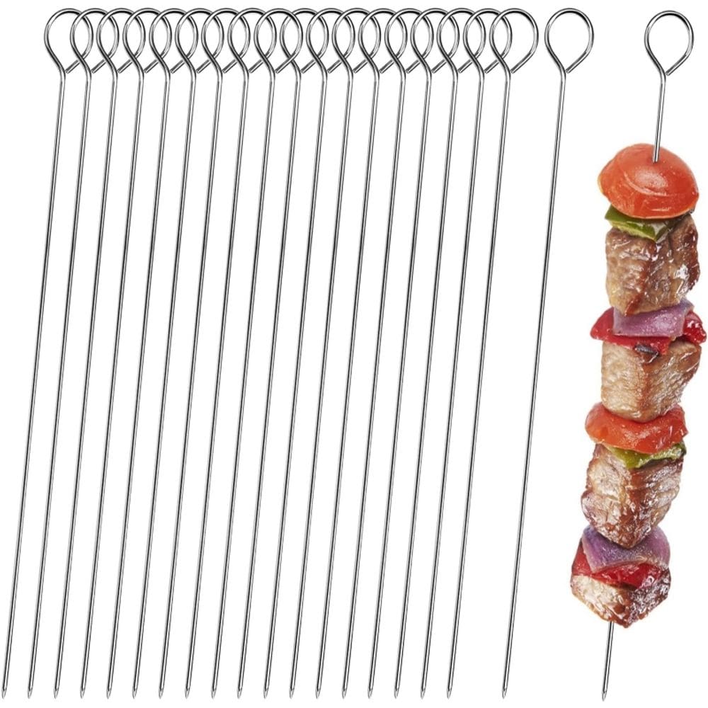 Conjunto de espetos de churrasco Anticutchets em aço inoxidável 30cm (20)