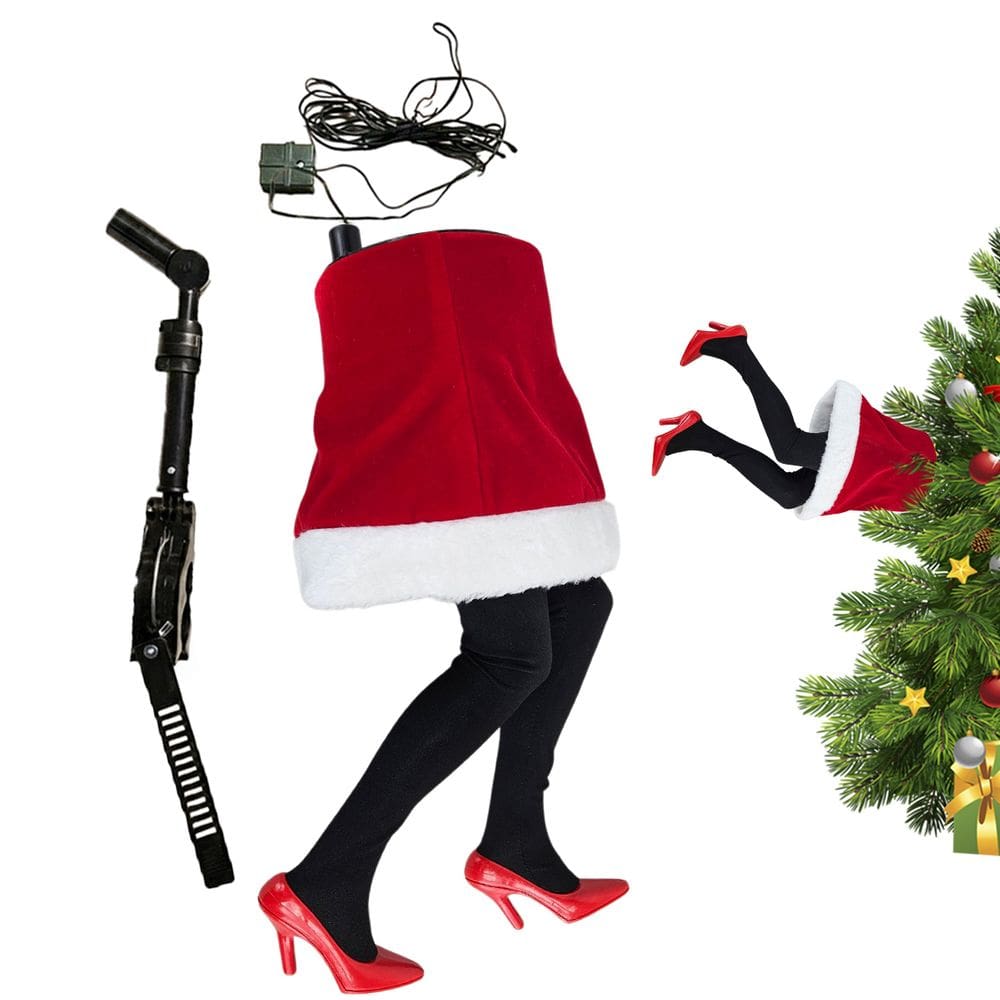 Pernas Mamae Noel Natalina Arvore Natal Chute Movimento Flexivel Decoraçao Porta Janela Cenario Vila Loja Casa