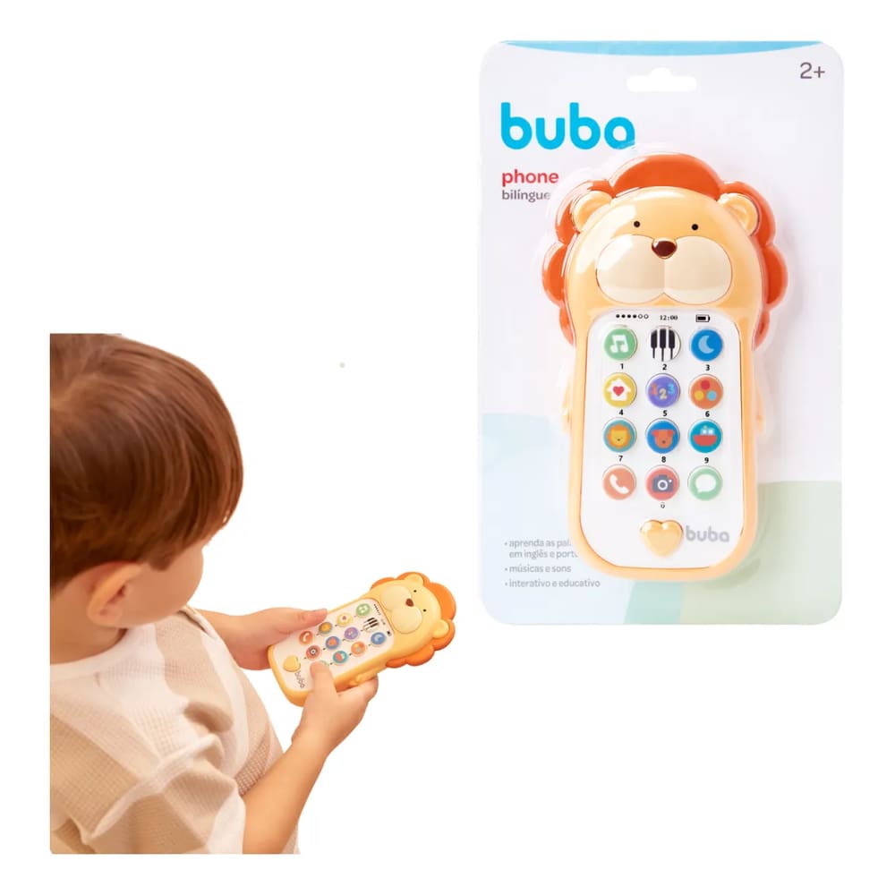Brinquedo Celular Infantil Bilíngue Leão Educativo Buba