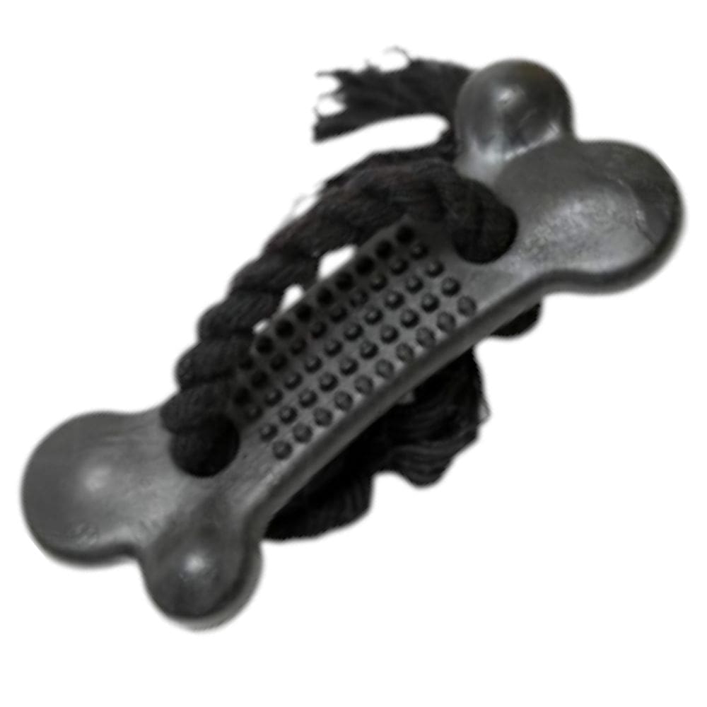 Mordedor Osso Black C/ Corda Brinquedos Pet