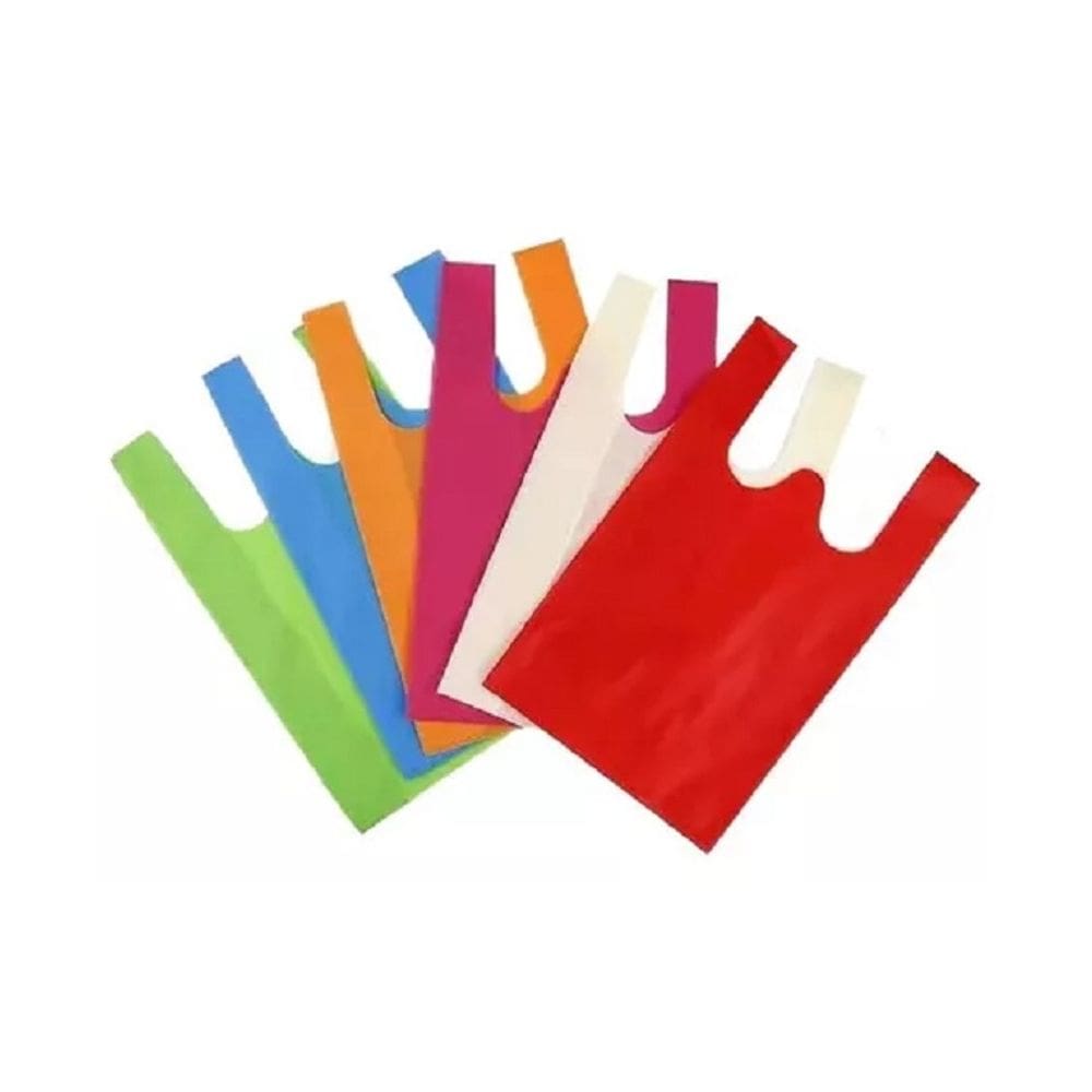 Sacos de tecido não tecido reutilizáveis, recicláveis e ecológicos x100