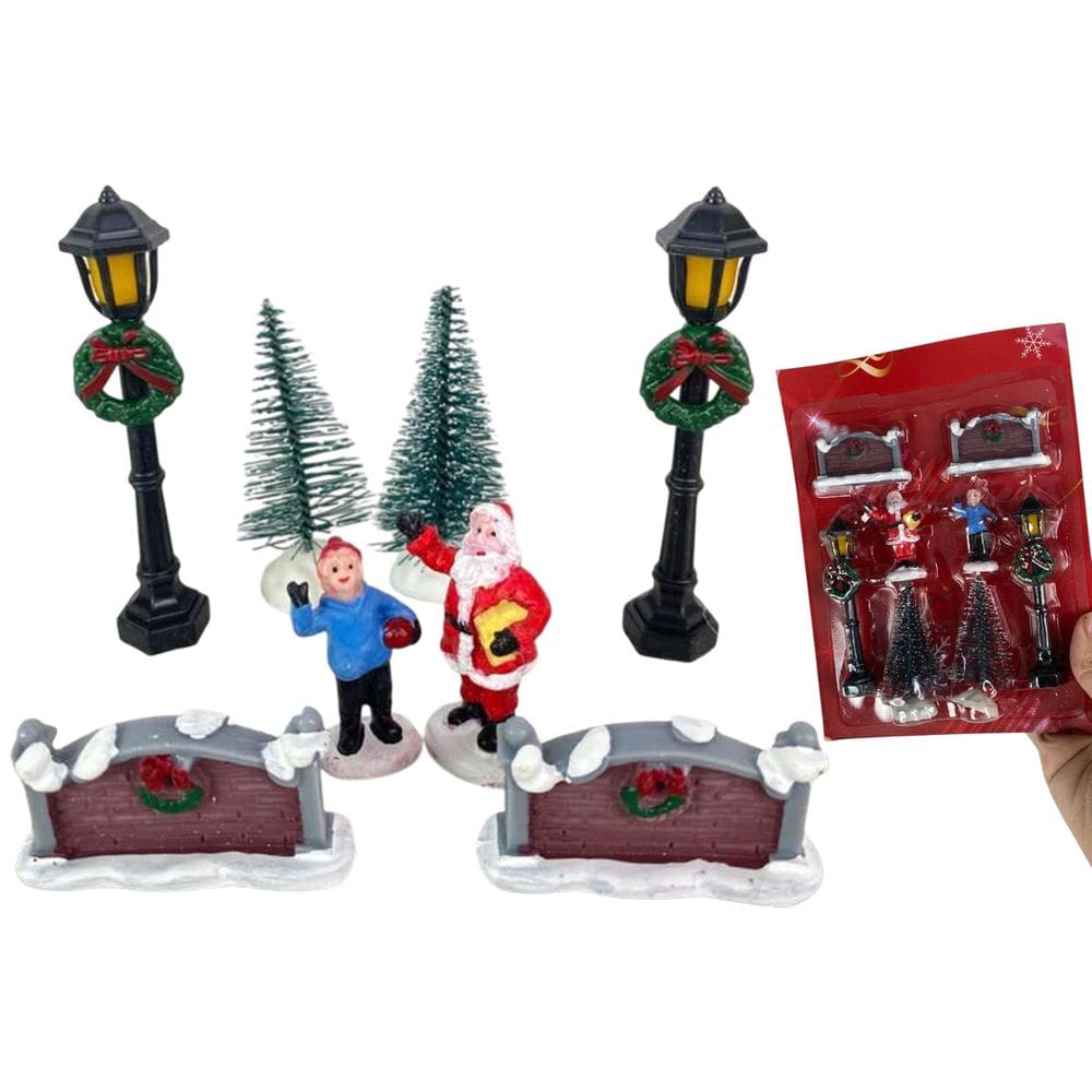 Cenario Natal Vila Natalina Papai Noel Arvore Pinheiro Decoraçao Enfeite Mesa Estante Loja Recepçao Evento Fim de Ano