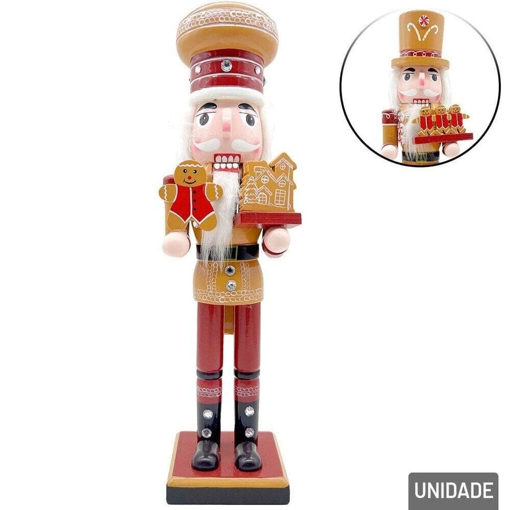 Enfeite Guarda Quebra Nozes Biscoito 36cm Natal - Tudo em Caixa