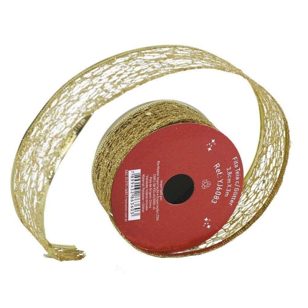 Fita Aramada 3mx3,8cm Decorada Color Natal - Tudo em Caixa