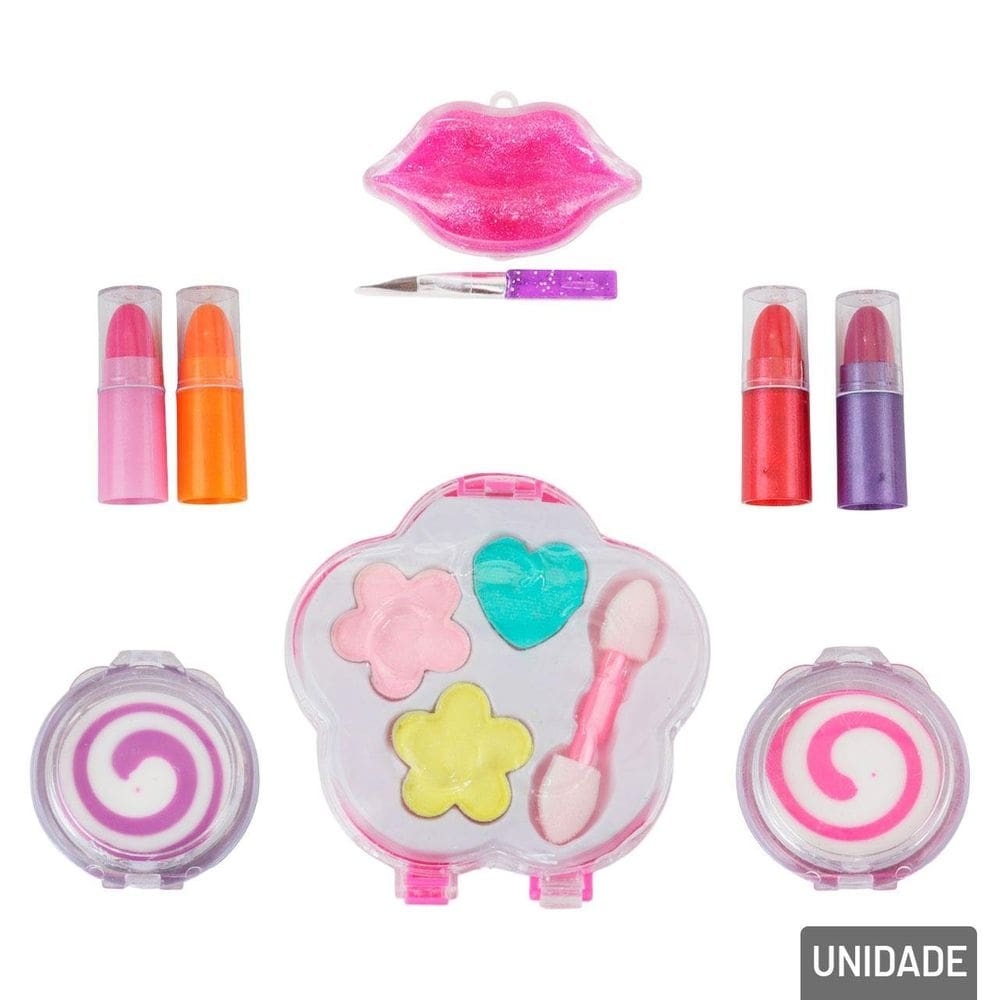 Maquiagem Para Boneca com Estojo e Acessórios - Tudo em Caixa