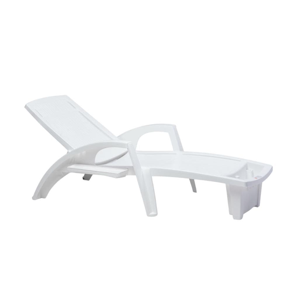 Espreguiçadeira Sole Reclinável Branca em Polipropileno com Proteção UV Pisani