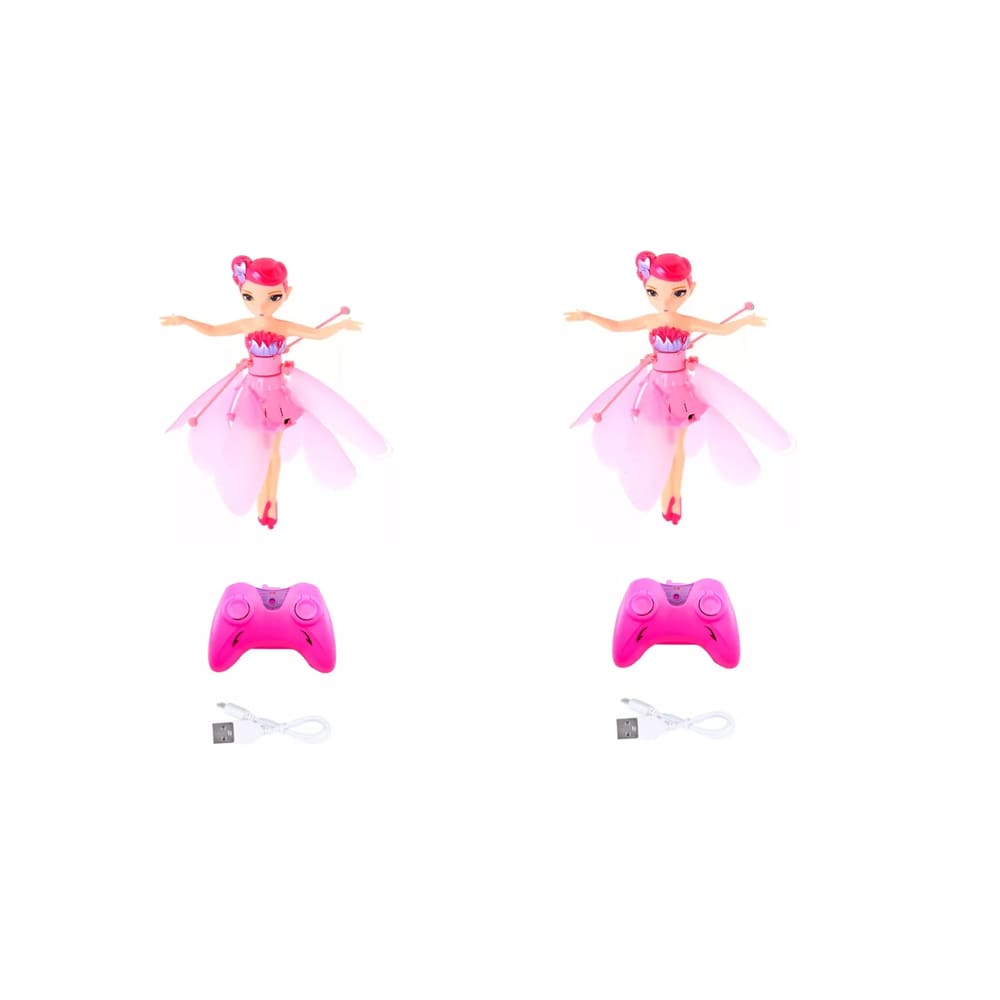 Kit 2 Boneca Fada Voadora Controle Remoto Voa de Verdade