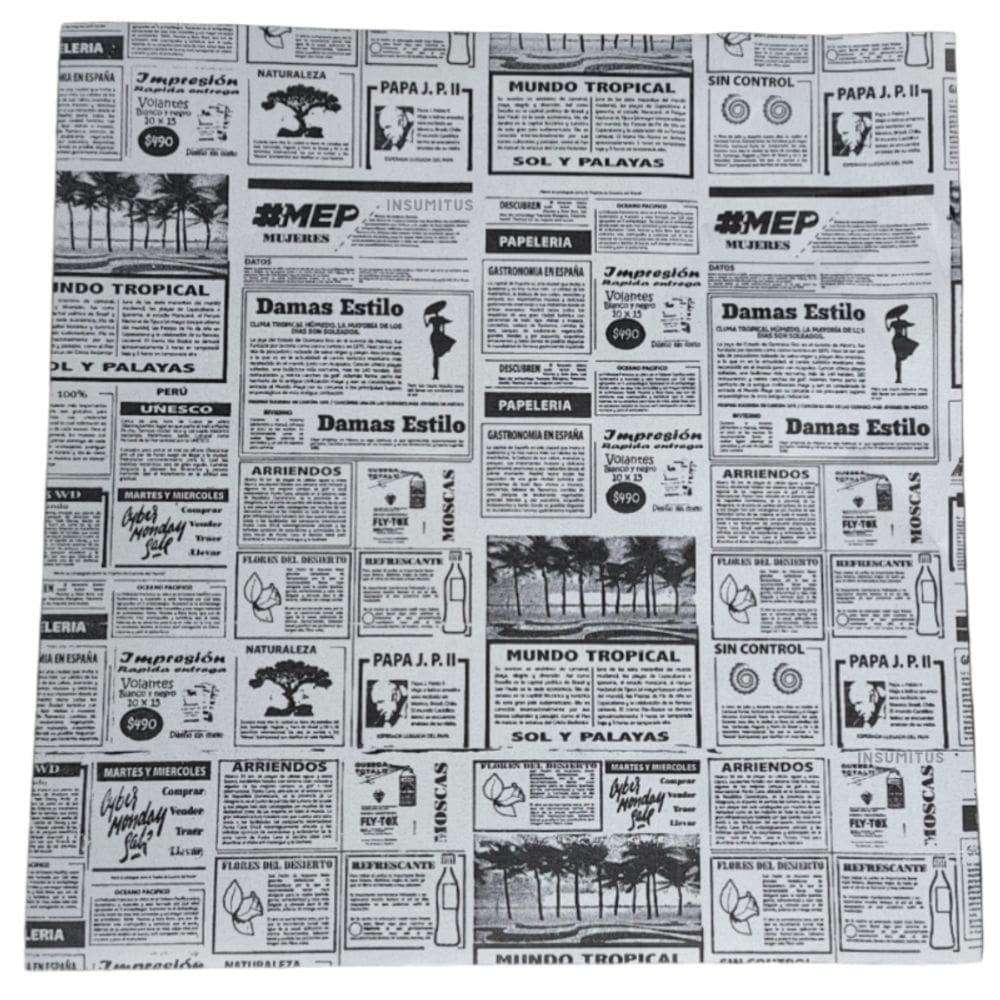 Papel antigordura diário 33x33cm 1x100 folhas