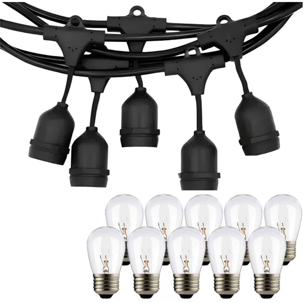Faixa de luz de 10 m com 10 lâmpadas de Natal vintage à prova d`água