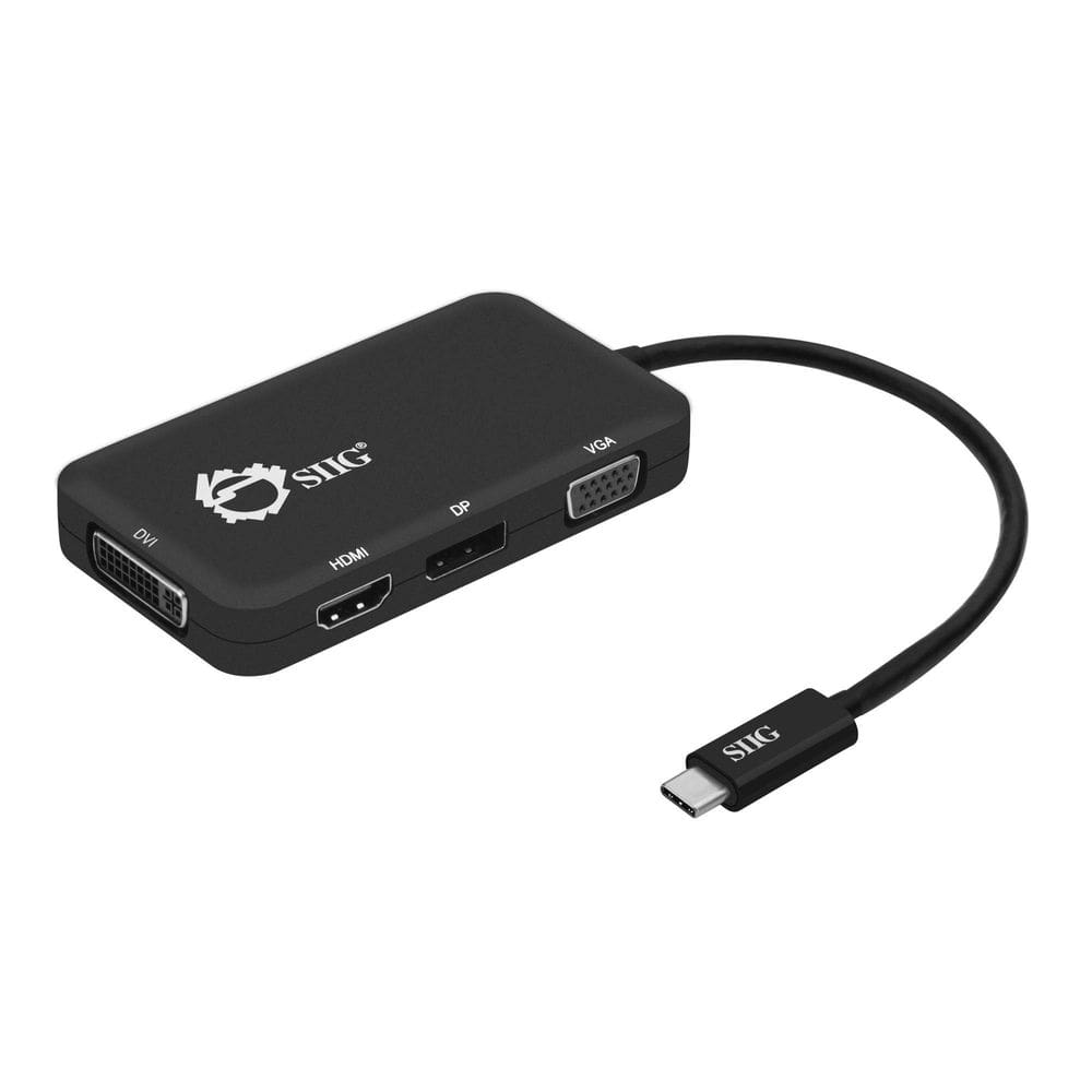 Adaptador SIIG USB C para 4K HDMI DisplayPort VGA DVI 4 em 1