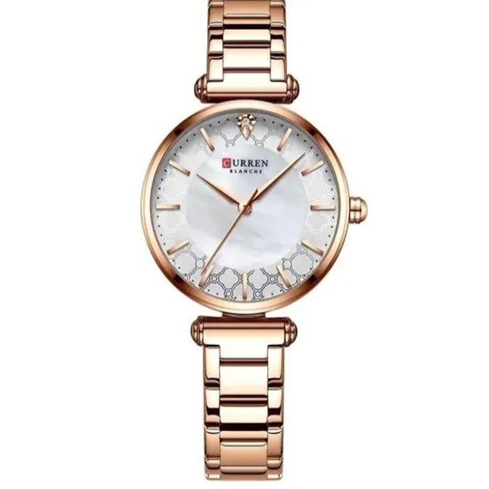 Relógio Feminino Curren 9072 Rosê em Aço