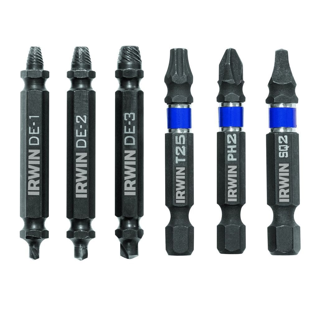 Conjunto de brocas de inserção para extrator de parafusos IRWIN IMPACT 6 peças