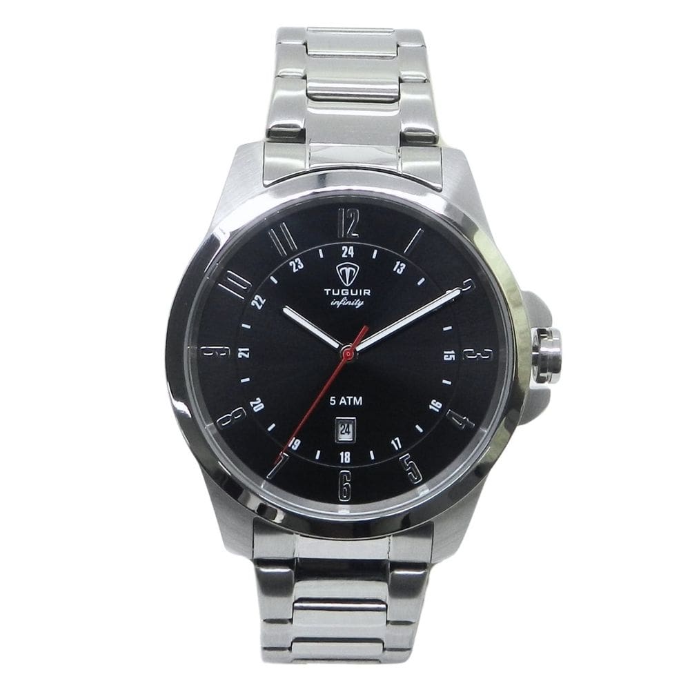 Relógio Masculino de Aço Tuguir Analógico Infinity 6117H Prata e Preto