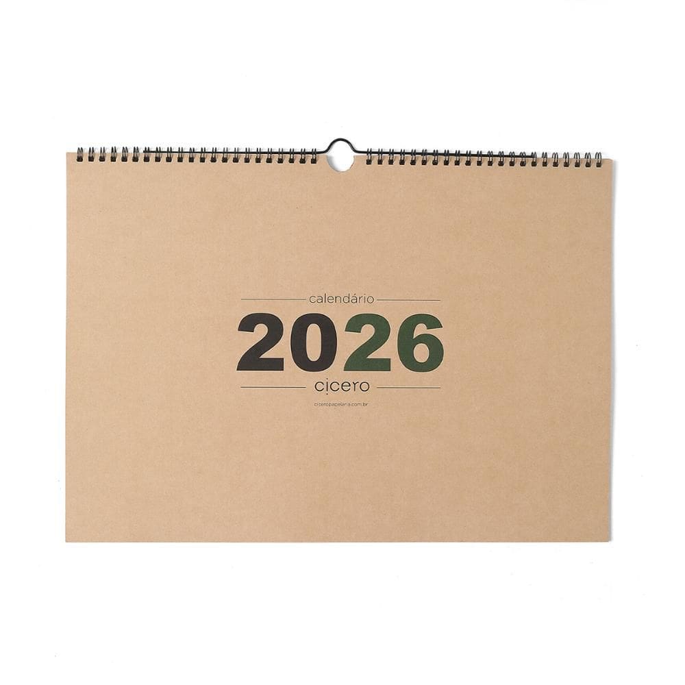 Calendário de parede A3 Kraft 2026 - Cicero
