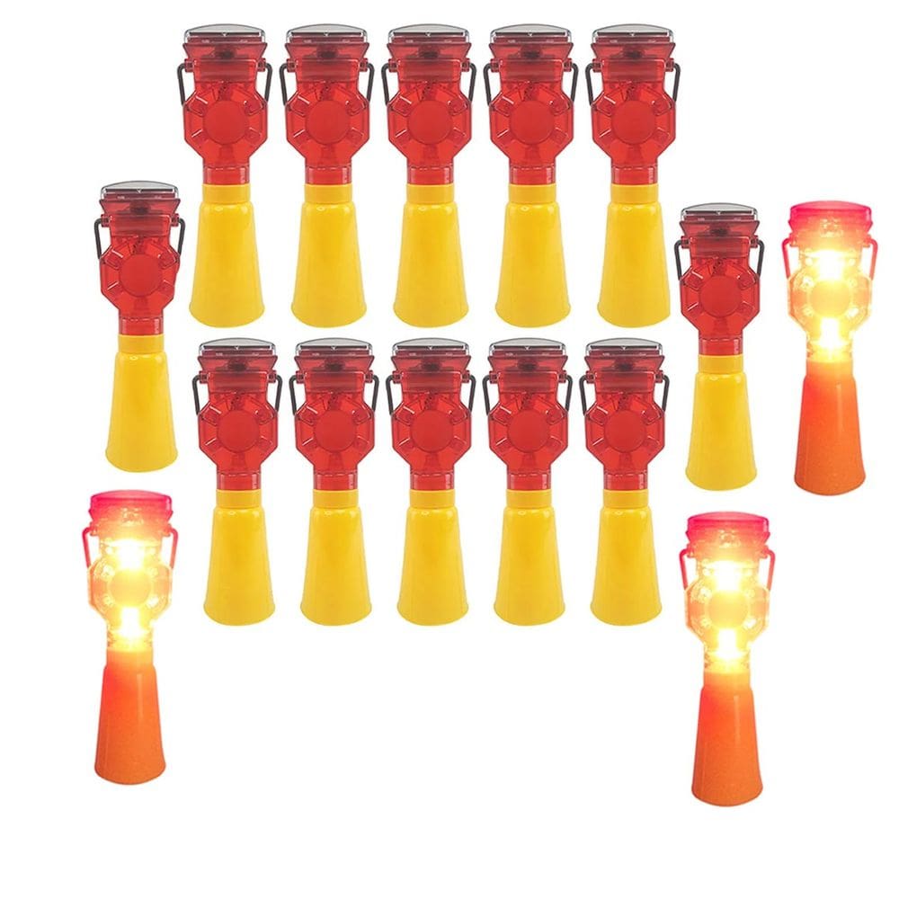 Sinalizador Solar Viario Kit 15 Uni Obra Estrada Rodovia Avenida Rua Reparo Transito Acidente Fiscalizaçao Segurança