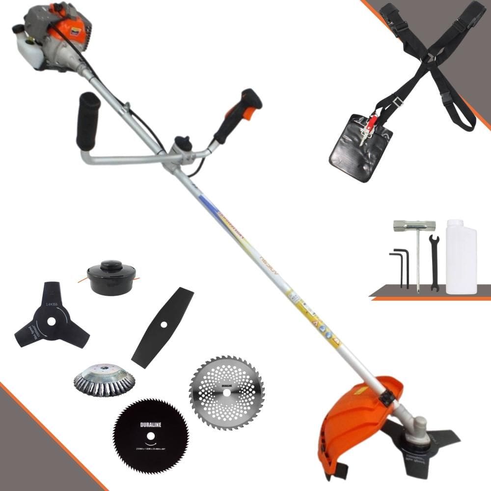 Roçadeira À Gasolina VR330P Vulcan 33cc 10000rpm 1,2HP Completa C/ Guidão Antivibração 6 Opções de Cortes Para Todos os Tipos de Trabalho