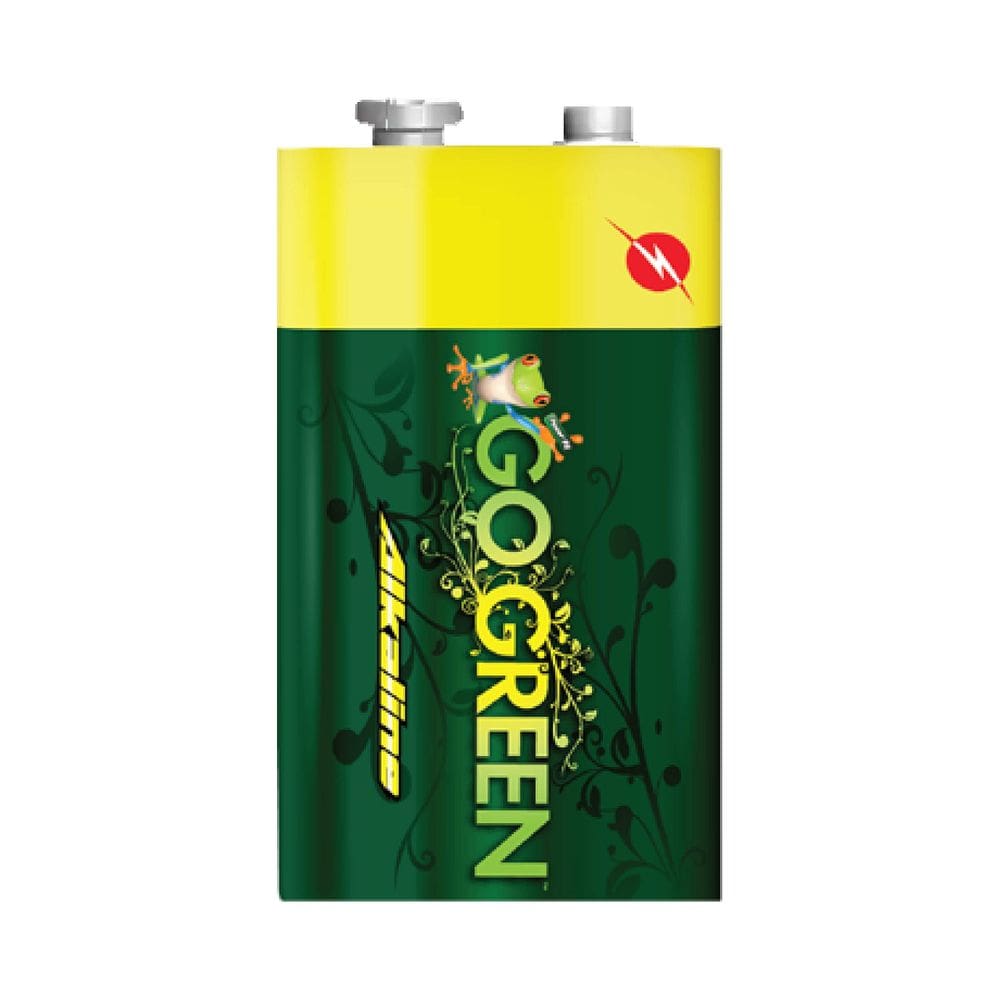 Pacote com 1 bateria alcalina Go Green Power 9V verde