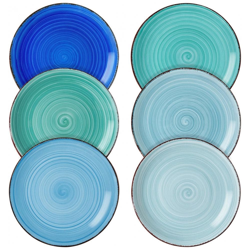 Conjunto de Pratos de Sobremesa 6 UN em Cores Frias, vancasso Bonita Blue