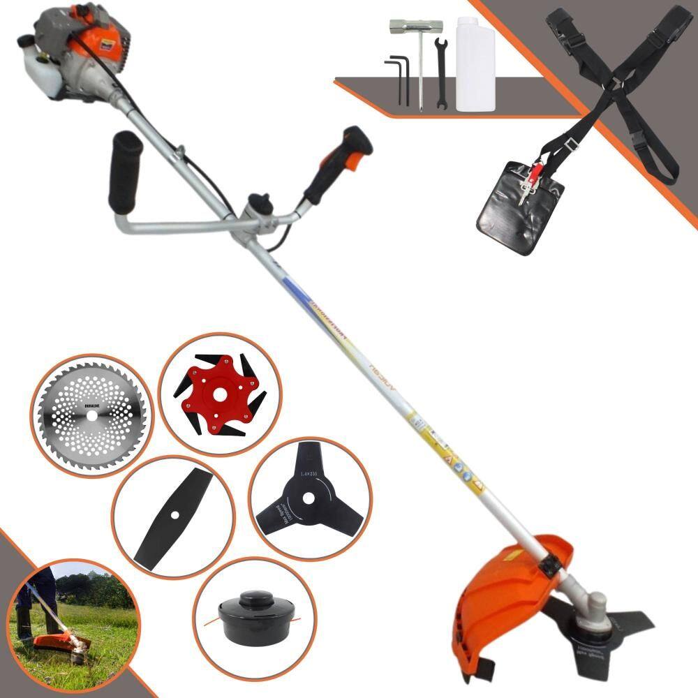 Roçadeira Vulcan VR330-P À Gasolina 2T 33cc 1,2HP 10.000rpm de Alta Performance Com Guidão Anti-Vibração Carretel de Nylon e Kit 4 Lâminas de Cortes