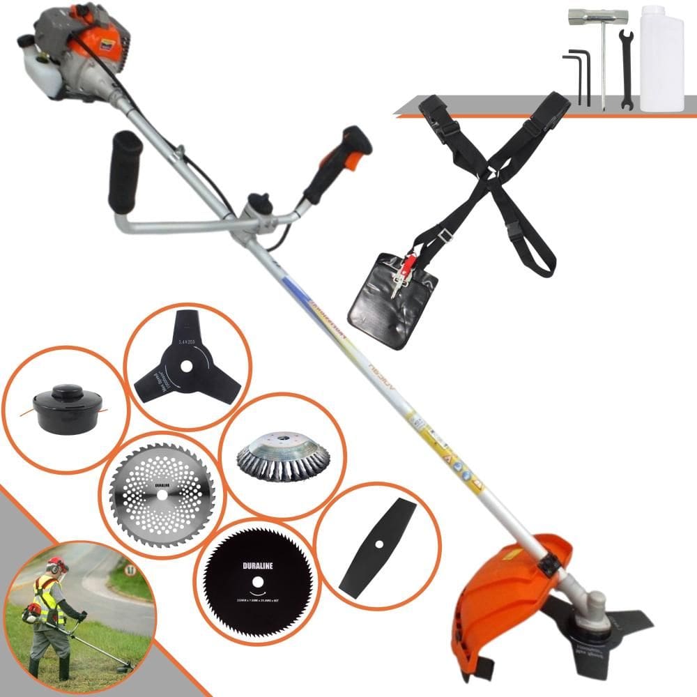 Máquina de Cortar Grama Lateral À Gasolina 2T Vulcan VR330P 33cc 1,2HP de Potência 10.000rpm Roçadeira Multifuncional Completa Com 6 Opções de Cortes