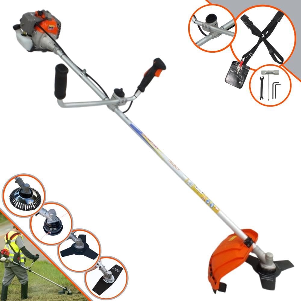 Roçadeira Cortador de Grama À Gasolina VR330-P 2T 33cc 1,2HP de Alta Performance Com Carretel e Faca 3 Pontas + EXTRA Faca 2 Pontas e Escova de Aço