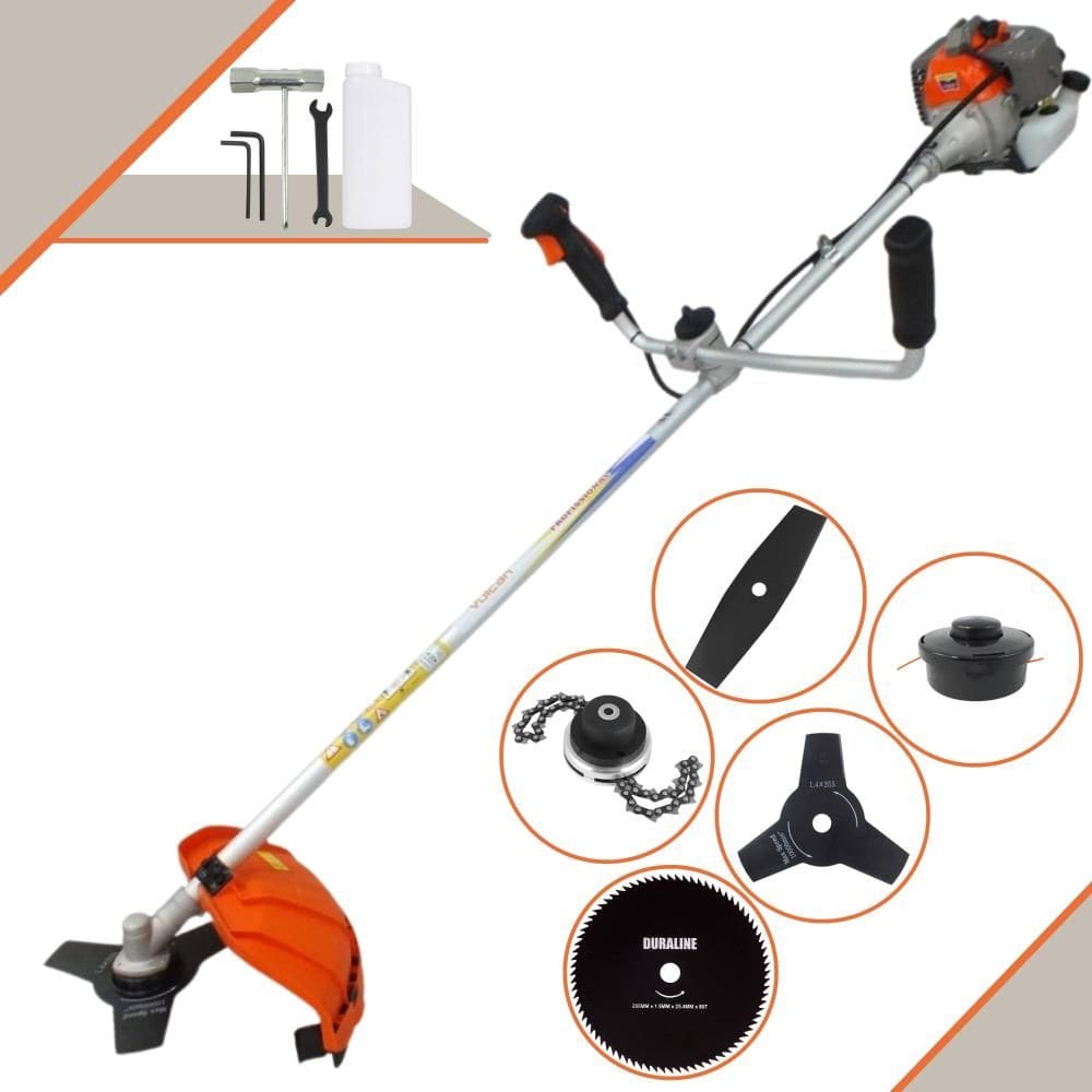 Roçadeira À Gasolina VR330-P 2T 33cc 1,2HP de Alta Performance Completa Com Carretel e Faca 3 Pontas + EXTRA Faca 2 Pontas, Faca 80 Dentes e Trimmer