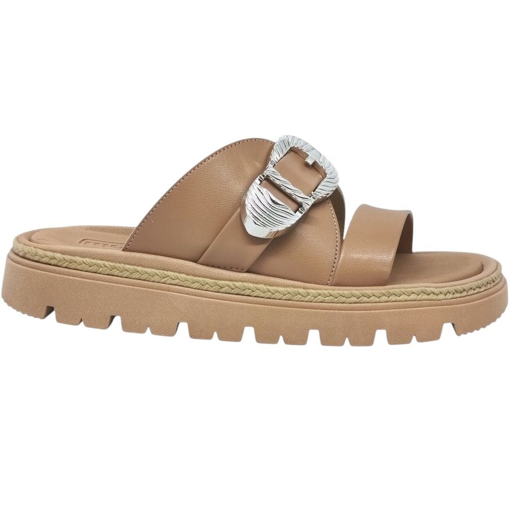 Tamanco Feminino Papete Casual Dia a Dia Passeio Trabalho com Fivela Tratorado Conforto Moleca 5504.216