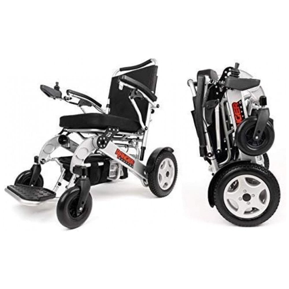 Cadeira de Rodas Elétrica Dobrável Reclinável para Adultos de até 180 kg, 300W, Porto Mobility, Prata