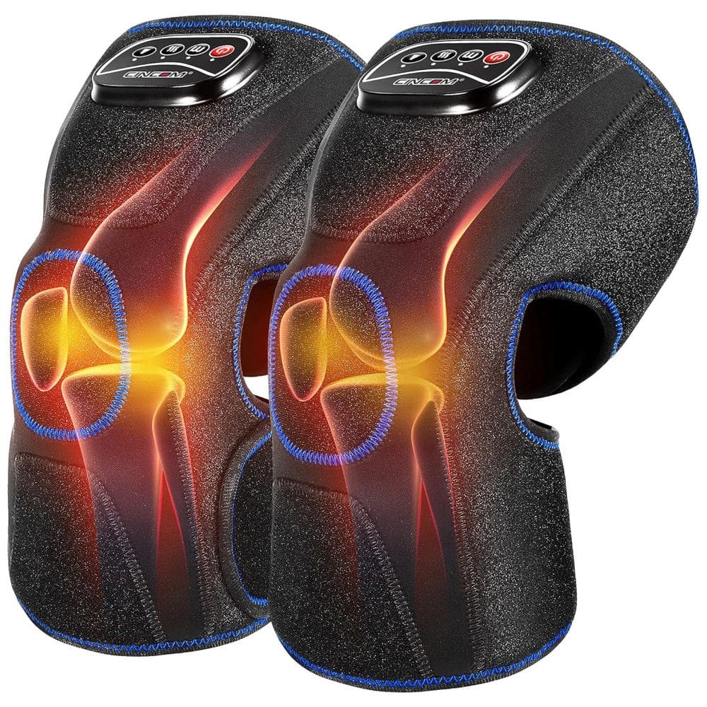 Massageador Elétrico de Compressão para Joelhos com 2 Modos e 3 Intensidades, Bivolt, CINCOM, Preto