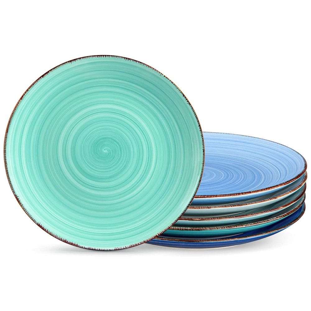 Conjunto de Pratos Rasos de Cerâmica de Cores Frias diversas, Vancasso Bonita,