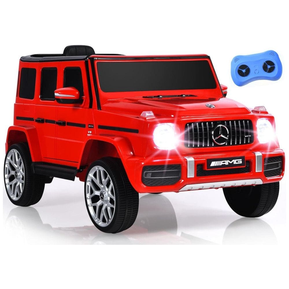 Carro Elétrico Infantil Mercedes Benz G63 INFANS a Bateria 12V e 1 Assento com 2 Velocidades e Luzes LED, Vermelho