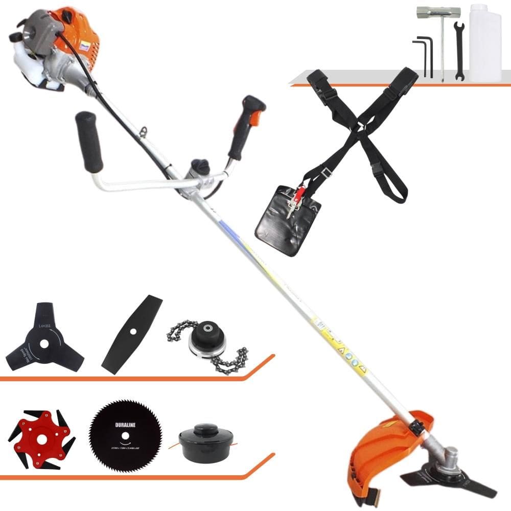 Roçadeira À Gasolina VR430P Vulcan 43cc 2T 1,7HP Completa C/ Carretel Nylon + Faca 2 Pontas + Faca 3 Pontas + Faca 6 Pontas + Faca 80 Dentes + Trimmer