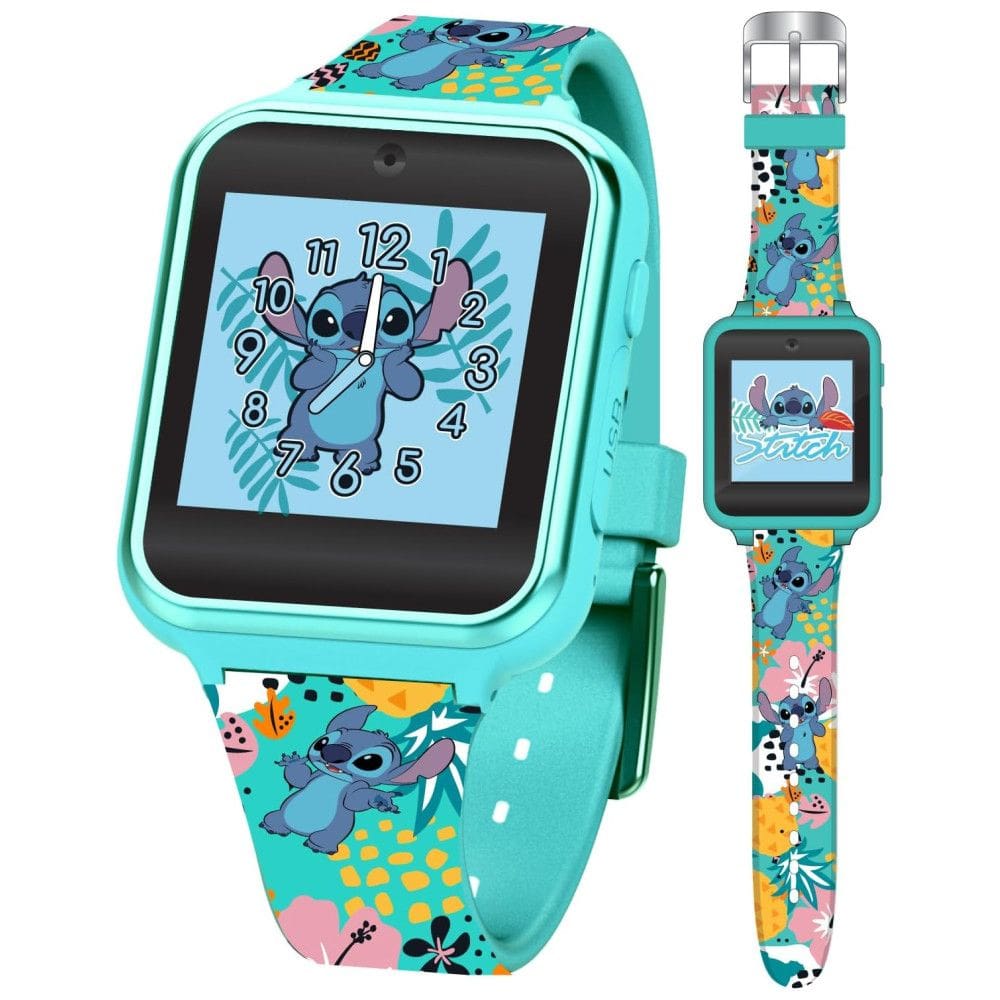Relógio Smartwatch Disney Lilo e Stitch com Câmera Selfie, 6 Jogos e 10 Mostradores Diferentes, Accutime, Azul