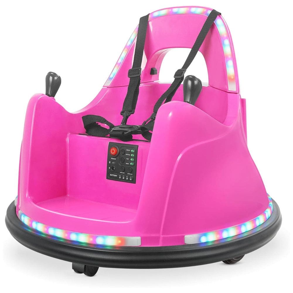 Carro Elétrico Infantil Bate Bate 12V com 2 Velocidades, Controle Remoto e APP, Luzes LED, Bluetooth e Giro de 360º para Crianças de 1 a 5